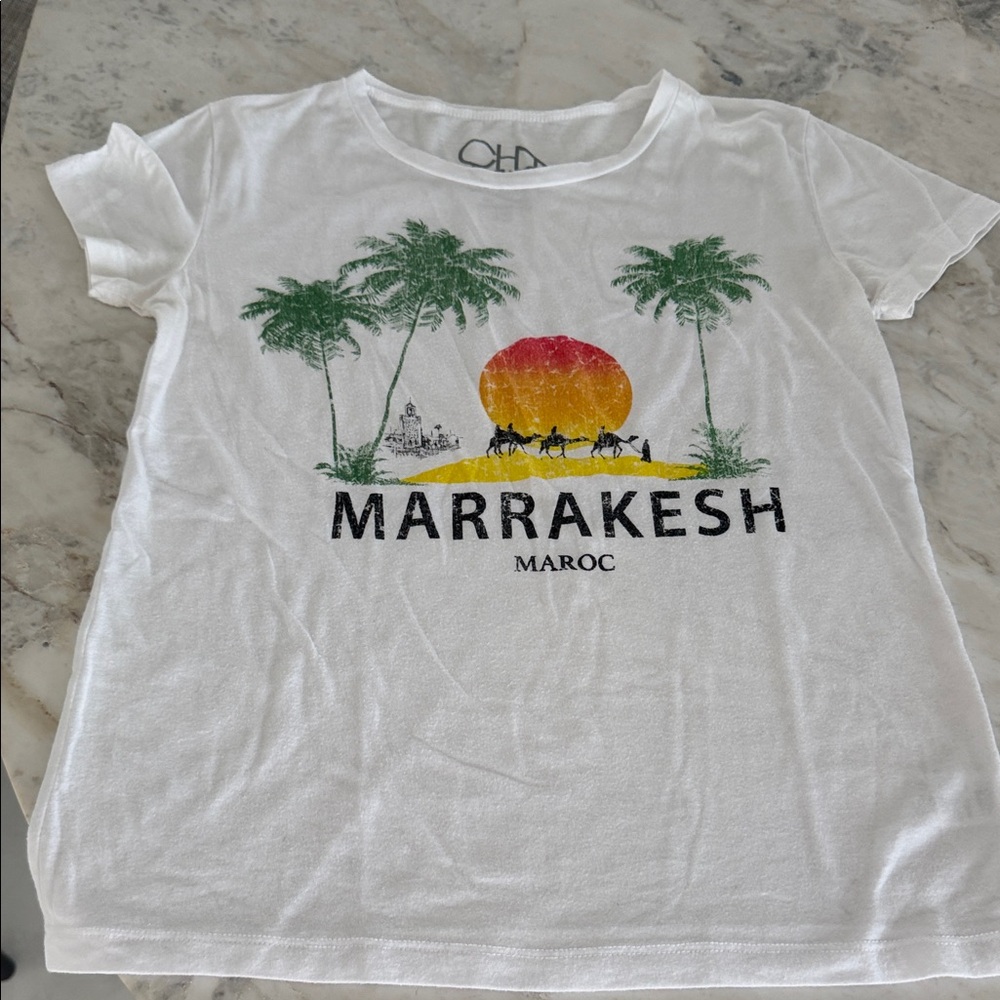 Chaser woman’s White Marrakesh Graphic Tee
